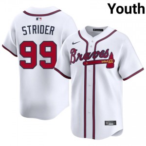 #99 Spencer Strider Gameday Youth Baseball Jersey | Atlanta White Fan Gear 26035375