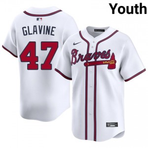 #47 Tom Glavine Gameday Youth Baseball Jersey | Atlanta White Fan Gear 81443734