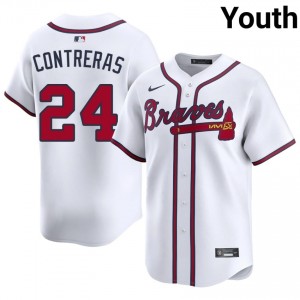 Atlanta William Contreras #24 White Youth Jersey | Stitch Replica Baseball Uniform 60737596