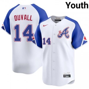 Braves Adam Duvall #14 White Youth City Connect Jersey | Stitch Premium Baseball Uniform 37304821