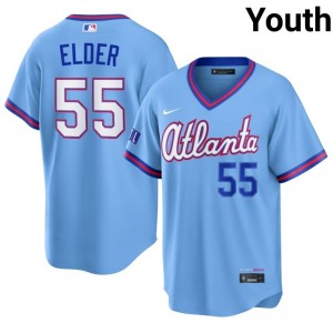 #55 Bryce Elder Genuine Youth City Connect Baseball Jersey | Atlanta Powder Blue Fan Gear 78629690