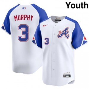 Braves Dale Murphy #3 White Youth City Connect Jersey | Stitch Replica Baseball Uniform 84721848