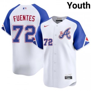 #72 Didier Fuentes Gameday Youth City Connect Baseball Jersey | Braves White Fan Gear 41842131