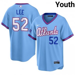 ATL Dylan Lee #52 Powder Blue Youth City Connect Jersey | Stitch Licensed Baseball Uniform 53626495