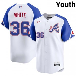 #36 Eli White Officially Licensed Youth City Connect Baseball Jersey | Braves White Fan Gear 80801733