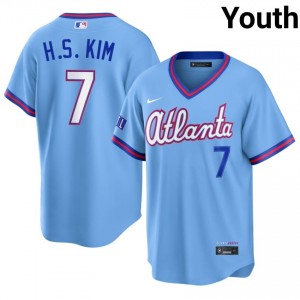 #7 Ha-Seong Kim Genuine Youth City Connect Baseball Jersey | ATL Braves Powder Blue Fan Gear 97360480