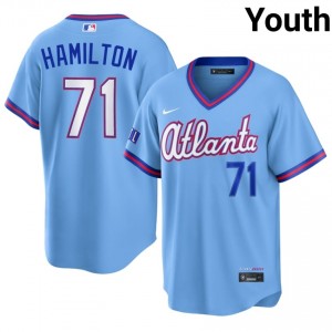 #71 Ian Hamilton Officially Licensed Youth City Connect Baseball Jersey | ATL Powder Blue Fan Gear 48993590