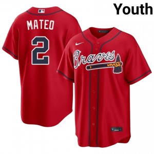 Jorge Mateo #2 ATL Baseball Jersey | Official Youth Red Embroidery Edition 67734493