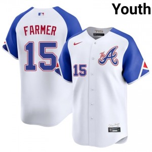 #15 Kyle Farmer Genuine Youth City Connect Baseball Jersey | Braves White Fan Gear 73442225