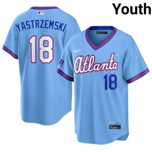 #18 Mike Yastrzemski Gameday Youth City Connect Baseball Jersey | ATL Braves Powder Blue Fan Gear 42471088
