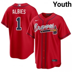 Ozzie Albies #1 ATL Baseball Jersey | Fresh Youth Red Embroidery Edition 75138807