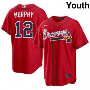 Iconic Sean Murphy #12 Red Baseball Embroidery Jersey | ATL Youth Collection Edition 85848689